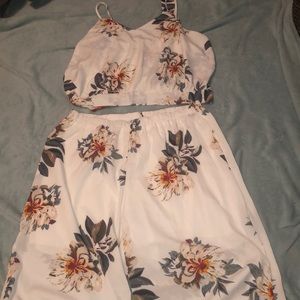 Plus Flower Tank & Pant Set